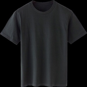 T-shirt d'été à col en O pour homme noir solide 100% coton 240g manches courtes - Product Image 6