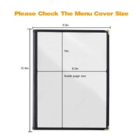 Manchon de menu à la mode de haute qualité en cuir PVC transparent durable 4 pages 8 vues A4 couverture de menu de restaurant pour hôtels