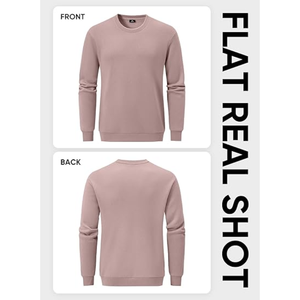 เสื้อพูลโอเวอร์ผู้ชายคอกลมสีพื้นทรงหลวมแขนยาว สวมใส่สบาย พิมพ์ลายได้ตามสั่ง สำหรับตลาดส่งออก - Product Image 6