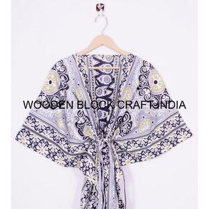 ชุดเดรสคาฟตันคอตตอนแท้สำหรับผู้หญิงชุดเดรสหรูหราสง่างามผ้าฝ้ายเนื้อนุ่มพิมพ์ลายดอกไม้ - Product Image 2