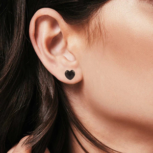 Pendientes minimalistas de ónix verde facetado con forma de corazón, románticos, chapados en oro, con cierre de tuerca, anillos de promesa para mujer - Product Image 6
