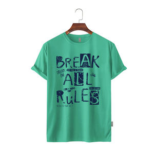 T-shirt col rond tricoté 100% coton peigné pour hommes de qualité supérieure coupe régulière Logo personnalisé Sérigraphie OEM Vente en gros Exportation - Product Image 6