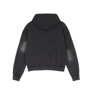 Sudaderas con capucha de diamantes de imitación lavado ácido personalizado Sudadera con capucha recortada lavada Ropa de hombre - Product Image 2