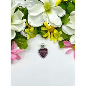 Handmade Navajo Pendant with Purple Spiny Oyster Shell Bezel Set in Sterling <b>Silver</b> Unique Bezel Setting Inlay Technology - Product Image 1