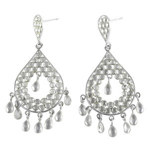 Pendientes DE BODA minimalistas de moda 2025 con piedra de cristal para niñas Plata de Ley 925 joyería delicada hecha a mano al por mayor OEM - Product Image 1