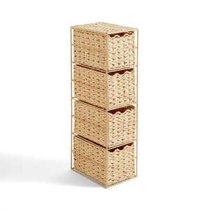 Vietnam Factory Tall Standing <b>Drawer</b> Seagrass <b>Storage</b> Cabinet Handmade Wicker Seagrass Organizer Multi Layer Decorative Basket - Product Image 6