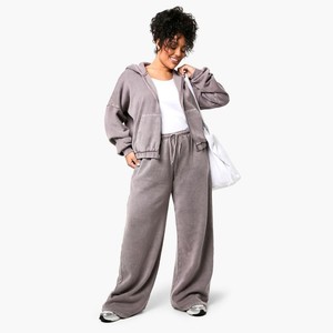 Nardon Apparel Custom Jacket Streetwear <b>Women's</b> Cropped Zipper <b>Hoodie</b> Fashion Blank Plain Hoodies <b>Women</b> Coat <b>Grey</b> <b>Zip</b> up <b>Hoodie</b> - Product Image 3