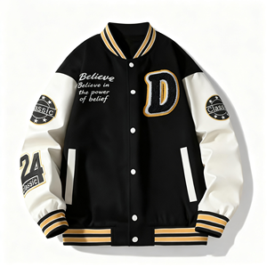 Hombres de alta calidad de encargo del logotipo bordado de diseño de manga de béisbol Varsity chaqueta de fábrica al por mayor OEM para el invierno - Product Image 6