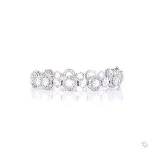 Elegant 11.75 Ct. Lab Grown Rose Cut Moissanite Tennis Bracelet & Bangles 14K White Gold Single & Halo Design - Product Image 3