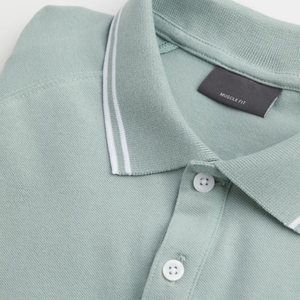 Nouveau T-shirt décontracté à manches courtes en éponge pour hommes motif solide avec motif assorti à carreaux 100% coton hauts à la mode - Product Image 6