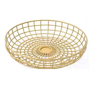 Modern Home Kitchen Storage Organizer round Iron Metal Wire Fruit <b>Basket</b> <b>Food</b> Storage and Display Holder - Product Image 6