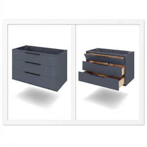 Modern Solid Wood Floor Standing <b>Bathroom</b> Vanity 3 Drawers Rectangular Design Minimalist Style Painted Finish Hotel Living Room - Product Image 1