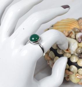 Jaipur, joyería caliente, anillo de moda de estilo bohemio, anillo de Plata de Ley 925 sólida para mujer, anillo de ónix verde con anillo de sello 925, joyería - Product Image 2