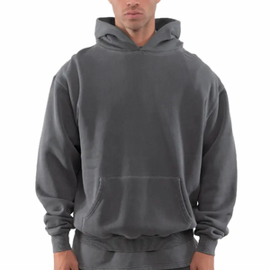 Haute qualité personnalisé blanc français éponge sweat à capuche pour hommes Streetwear surdimensionné goutte épaule sweats à capuche pour l'usine - Product Image 1