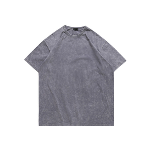 เสื้อยืดผู้ชายทรงหลวมไซส์ใหญ่เข้าสไตล์วินเทจผ้าซักกรดสินค้าออกใหม่ - Product Image 2