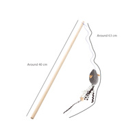 Juguete de Peluche para Gatos con Varilla de Madera y Cordón Elástico para Jugar en Interiores