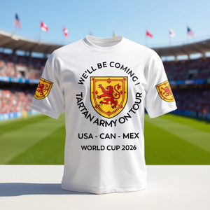 Maglietta Promozionale per Tifosi della Scozia per la Coppa del Mondo 2026, Stile Stemma Leone, per Viaggi in USA, Canada, Messico - Product Image 3