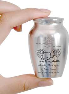 Mini urnas personalizadas, recuerdo conmemorativo decorativo de acero inoxidable con urnas conmemorativas de elefante bebé para bebé, urna personalizada - Product Image 5