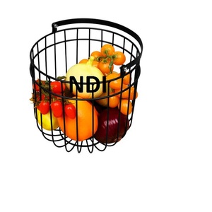 Exclusive Design Tabletop Decoration Fruit <b>Basket</b> <b>Black</b> Powder Coated Finishing Iron <b>Wire</b> Fruit Storage <b>Basket</b> For Home Hotel - Product Image 2