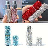 Vente Flash – Mini Vaporisateur Portable Rechargeable en Verre et Aluminium Scintillant avec Pompe Fine Brume pour Parfum de Voyage LH-rj003