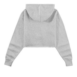 Sudadera con capucha para mujer, sudadera transpirable con hombros caídos, sudadera corta al por mayor, Sudadera con capucha - Product Image 2