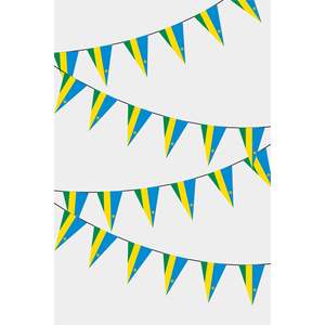 Rwanda Triangular Flag Bunting Burlap Father's Day Back School Graduation Christmas Halloween New Year <b>Easter</b> Valentine's Day - Product Image 1