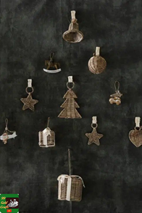 Artículos calientes para Navidad 2025 ratán mimbre estrella colgante vestido de ratán para árbol Vintage decoraciones navideñas adornos navideños - Product Image 6