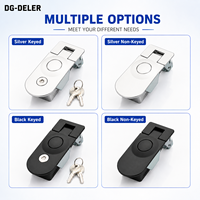 Serrure de porte à clé en alliage de zinc DG-DELER MS609 avec 2 clés, loquet robuste pour armoire, finition noire, verrou à bascule pour boîte à outils