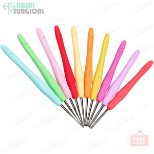Ganchos de Crochet Manuales de Acero Inoxidable con Mango de Plástico Suave Multicolor, 2.0mm-6.0mm, 10 Piezas, Certificación CE, Personalizados 1 - Product Image 2
