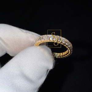 ที่ไม่ซ้ำกันของผู้หญิงที่มีคุณภาพสูง14K ทองเต็มนิรันดร์2.75 tcw มรกตตัดเพชรปลูกในห้องปฏิบัติการที่ไม่ซ้ำกันออกแบบของขวัญแหวนเสน่ห์ - Product Image 1