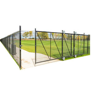 Valla de eslabones de cadena recubierta de polvo de PVC galvanizado en caliente Puerta oscilante simple/Puerta oscilante doble/Puerta voladiza - Product Image 1