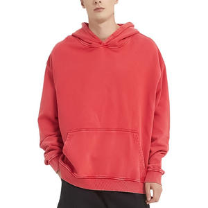 Sudadera con capucha lavada con ácido para hombre, ajuste relajado, material polar suave, impresión personalizada, bordado, Etiqueta Privada, pedidos al por mayor a granel - Product Image 3