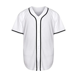 Nouveau 2024 été hommes Baseball chemise à manches courtes Hip Hop lâche Baseball maillots pour hommes uniforme blanc noir - Product Image 2