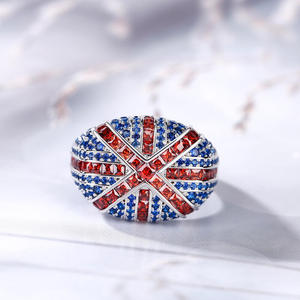 Jeulia Sterling <b>Silver</b> British Flag Fashion <b>Ring</b>-Best Memories - Product Image 6