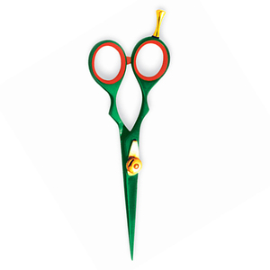 Tijeras de peluquero profesional con acabado recubierto de verde Hecho de acero inoxidable alemán de primera calidad - Product Image 1