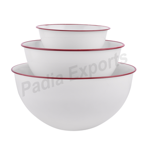 Juego de 3 piezas de cuenco de acero inoxidable, herramienta de cocina moderna con cuenco blanco, Material metálico - Product Image 2