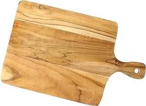 Planche à découper en bois en forme de rectangle de conception moderne avec poignée et planche à découper de fruits et légumes - Product Image 6