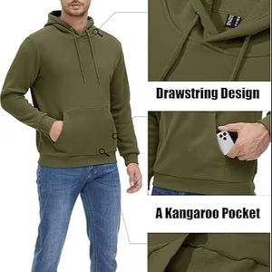 Sudaderas con capucha activas para hombre Sudadera con forro polar Jersey de entrenamiento atlético informal con bolsillo de canguro Sudadera con capucha con estampado de etiqueta privada - Product Image 1