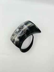 Taza tallada con cuerno de Animal Real, artesanías naturales ecológicas para decoración del hogar, recreaciones de estilo vikingo, festivales, Navidad Zn - Product Image 2