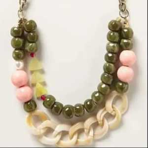 Fancy Resin Beaded Choker Modern Design Luxury <b>Link</b> Chain Necklace Set Trendy Style Women's Parties Weddings Fashion <b>Jewellery</b> - Product Image 3