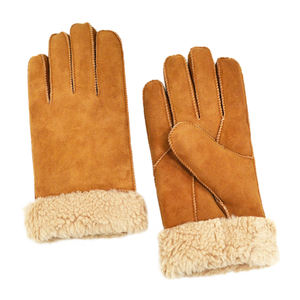 Venta al por mayor de guantes de piel de oveja a prueba de viento forro de piel térmica para Ciclismo de Invierno pantalla táctil Compatible para uso diario al aire libre - Product Image 4