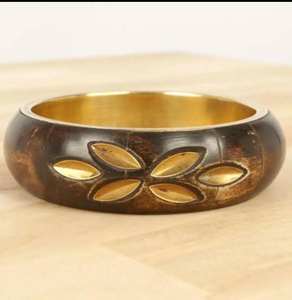 กำไลข้อมือทองเหลืองสีทองสำหรับผู้หญิงกำไลข้อมือทองแดงแบบกว้าง - Product Image 4