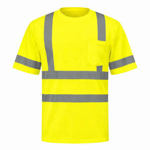 Camiseta de Trabajo de Alta Visibilidad para Hombre, Reflectante, Transpirable, 100% Algodón, Uniforme Industrial OEM - Product Image 2