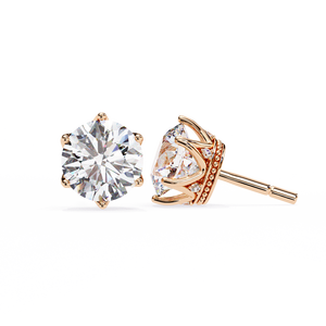 Hermosos Pendientes de Oro de 18K con Diseño de Corona de Diamantes Cultivados en Laboratorio para Boda, Hechos de Aleación de Zinc - Product Image 3