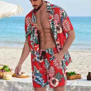 Early Summer <b>Men's</b> US Size Casual <b>Beach</b> <b>Shirt</b> Shorts Set New European & American Fashion Breathable Youth T-<b>Shirt</b> - Product Image 4
