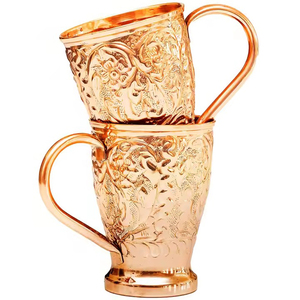 Tasses à mules de Moscou noires minimalistes de haute qualité gobelet sans plomb en cuivre pur très demandé pour les cadeaux d'affaires - Product Image 1