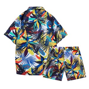 Costume d'été pour hommes ensemble de short deux pièces personnalisé usine vente en gros chemises et shorts à manches courtes imprimés par sublimation grande taille - Product Image 2
