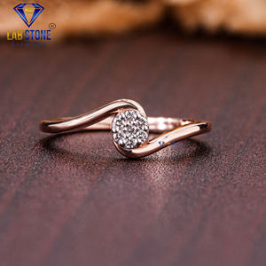 Lab-Stone Party Wear Bague en diamant 0.07 TDW Diamant taille ronde Or rose 18kt Couleur EF-VS - Product Image 1