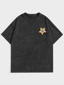 เสื้อยืดวินเทจสำหรับผู้ชายเสื้อยืดผ้าฝ้ายสีทึบออกแบบได้เองเสื้อยืดคอกลมใส่ลำลอง - Product Image 5