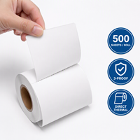 Papier thermique direct TianCheng TC-12, rouleau de 500 feuilles, 100x150 (4x6 pouces), autocollant adhésif 3-proof, étanche, pour courses